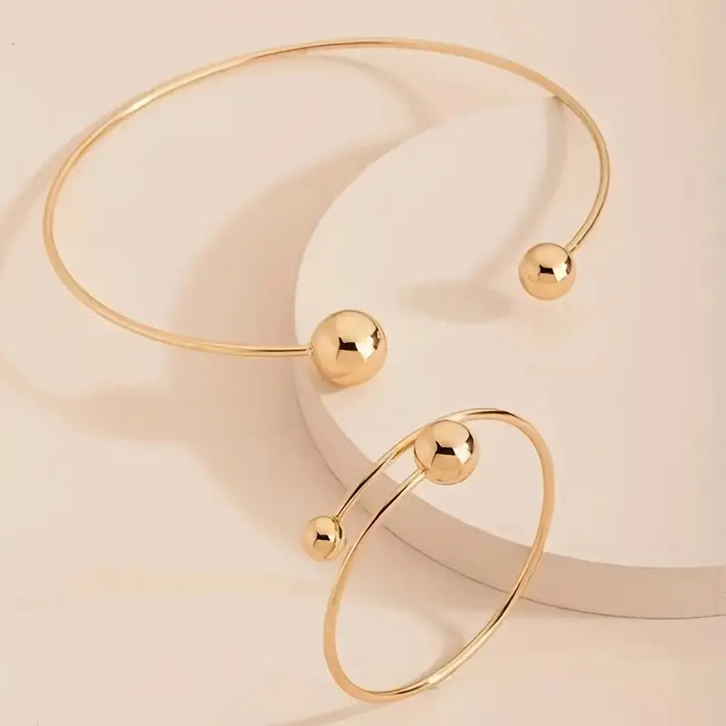 ENSEMBLE DE BRACELETS MINIMALISTE ÉCLAT MANCHETTE | OR