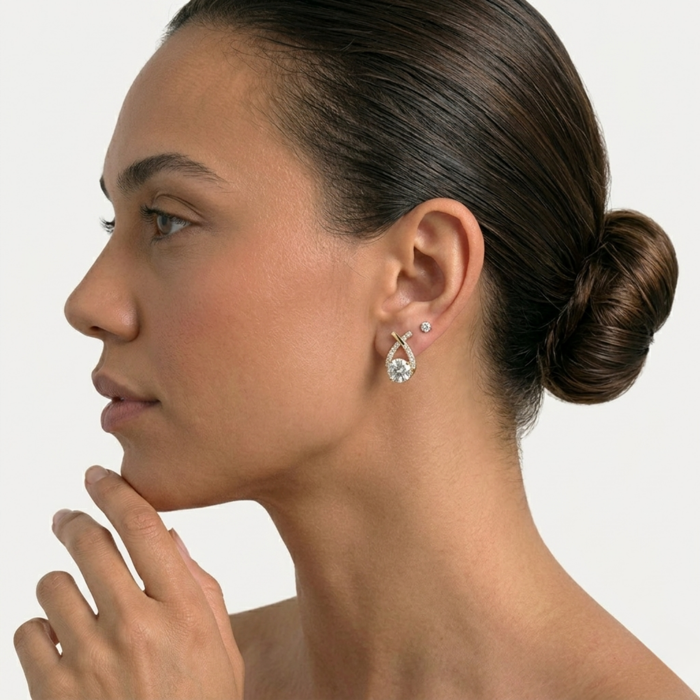 BOUCLES D'OREILLES | OR BLANC