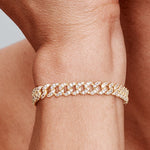BRACELET CUBAIN MOISSANITE | OR