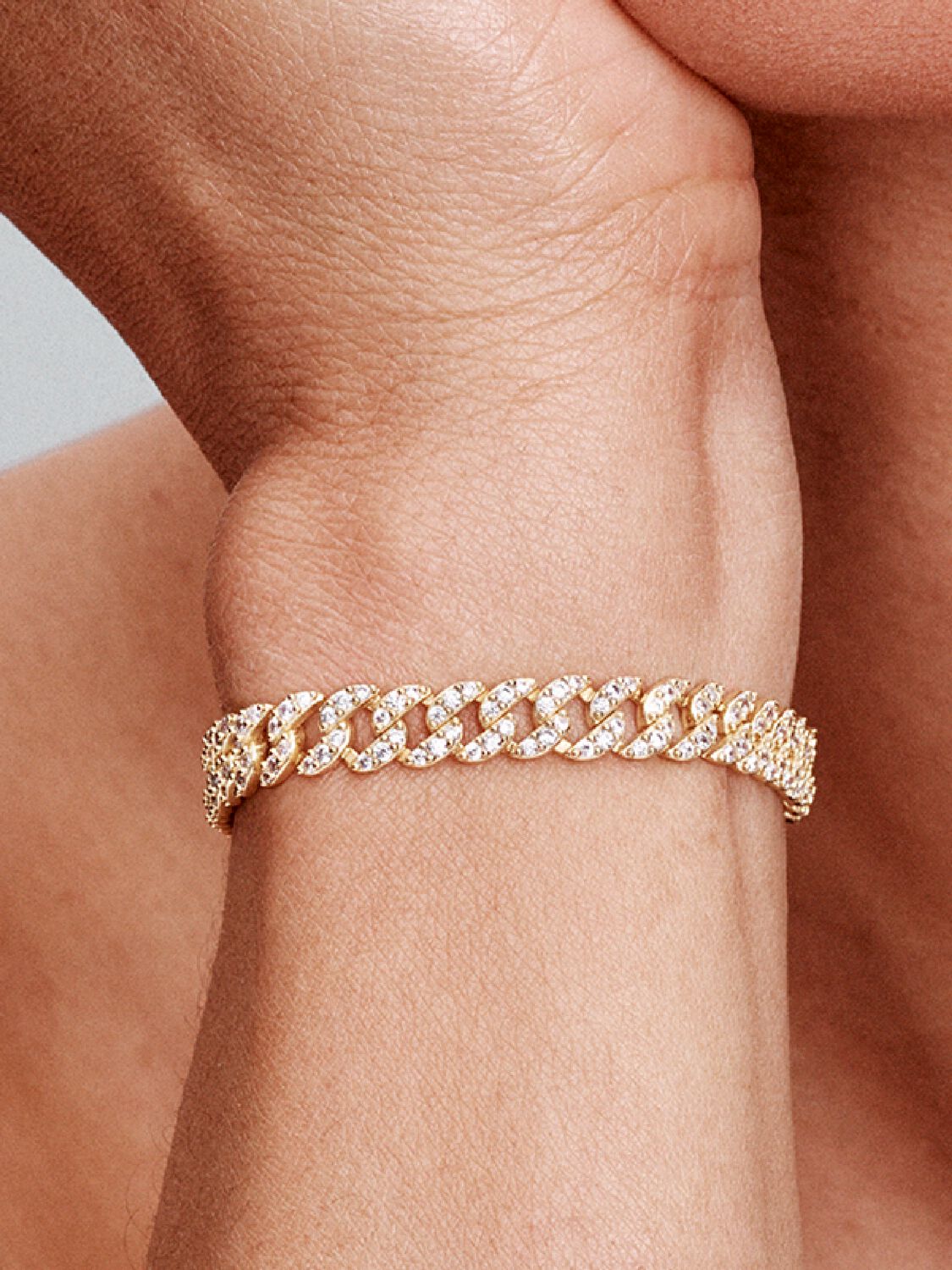 BRACELET CUBAIN MOISSANITE | OR