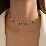 COLLIER PENDENTIF ÉMERAUDE VERT
