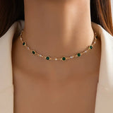 COLLIER PENDENTIF ÉMERAUDE VERT