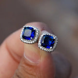PENDIENTES D'OREILLES SAPHIR CARRÉ