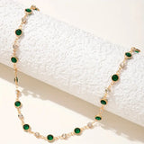 COLLIER PENDENTIF ÉMERAUDE VERT