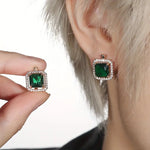 BOUCLES D'OREILLES VERT CARRÉ ZIRCONE | DORADO