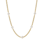 COLLIER CHAÎNE CUBAINE AVEC PERLES | OR