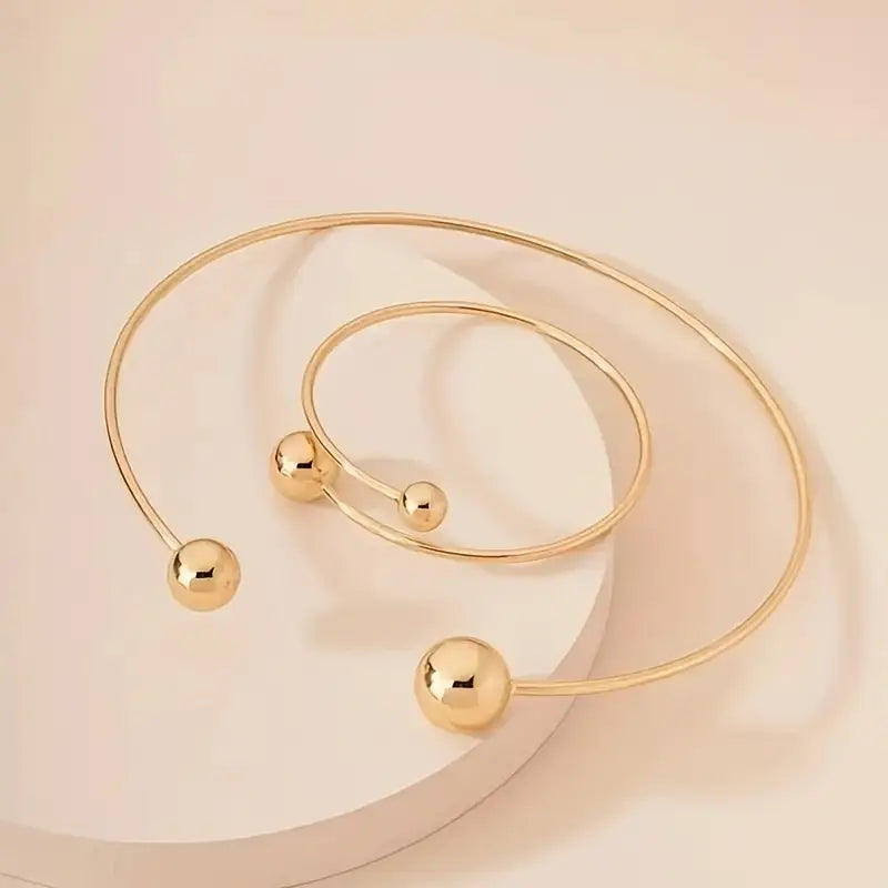 ENSEMBLE DE BRACELETS MINIMALISTE ÉCLAT MANCHETTE | OR