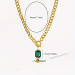 COLLIER PENDENTIF ÉPAIS CHAÎNE ÉMERAUDE | OR