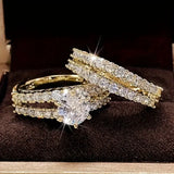 CONJUNTO DE ANILLOS BRILLO | ORO