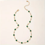 COLLIER PENDENTIF ÉMERAUDE VERT