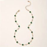 COLLIER PENDENTIF ÉMERAUDE VERT