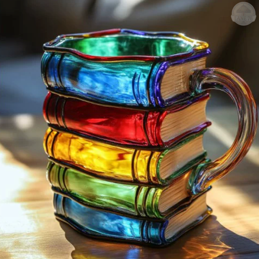 Artisan Colorful Book-Themed Mug
