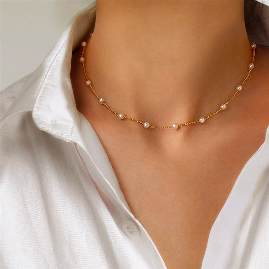 COLLIER PERLES DÉLICAT | OR