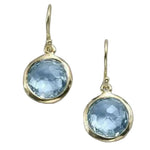 BOUCLES D'OREILLES VINTAGE BLEU INCRUSTÉ CRISTAL