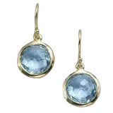 BOUCLES D'OREILLES VINTAGE BLEU INCRUSTÉ CRISTAL