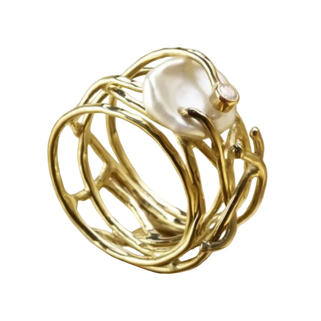 BAGUE PERLE | DORADO
