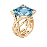 ANILLO VINTAGE AZUL CIRCONIA | ORO