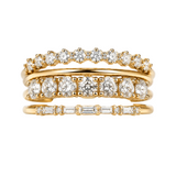 CONJUNTO DE ANILLOS VINTAGE CIRCONIA | DORADO