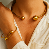 ENSEMBLE DE BRACELETS MINIMALISTE ÉCLAT MANCHETTE | OR