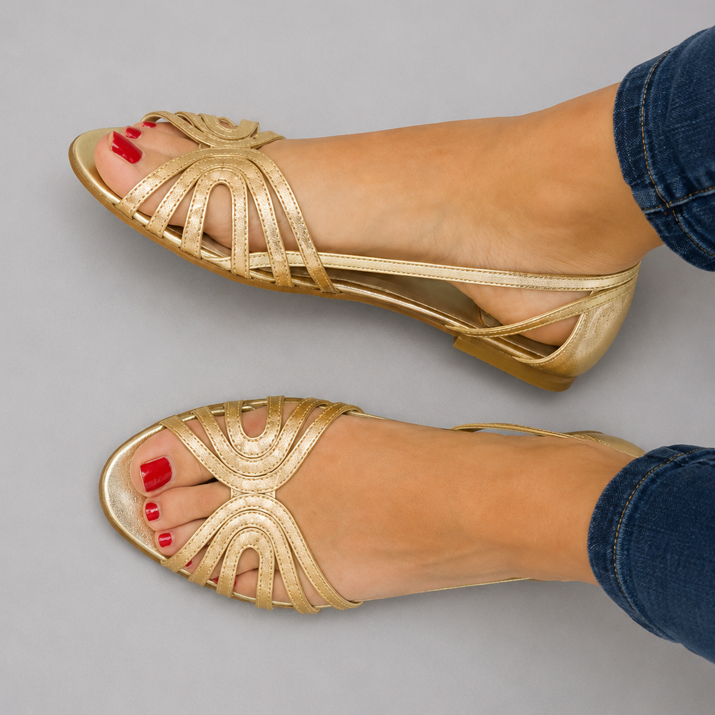 Sandalias Doradas de Verano