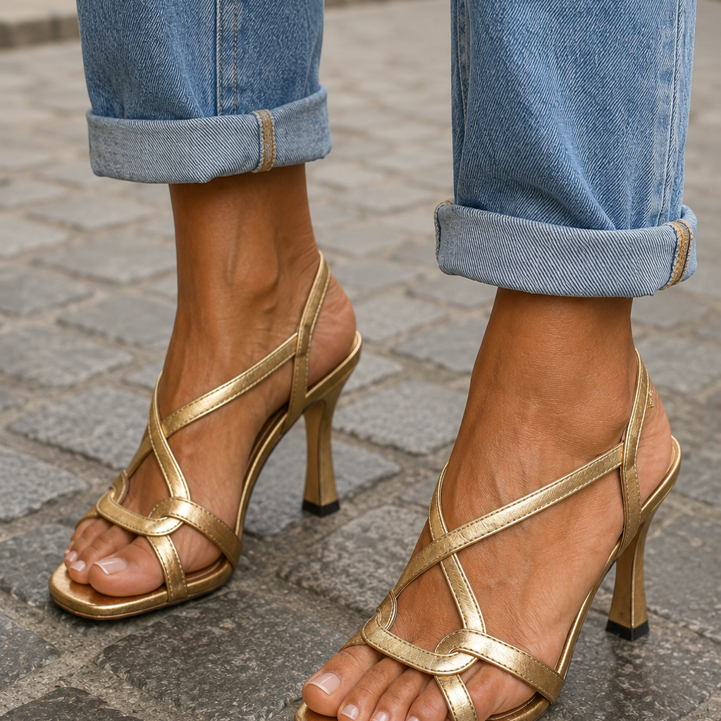 Gabrielle | Sandales d'Été Dorées Charme