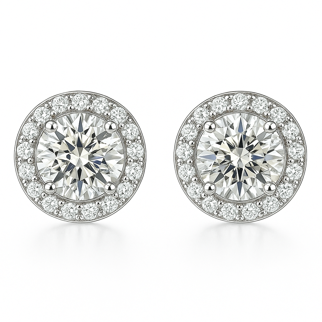 BOUCLES D'OREILLES ROND | OR BLANC