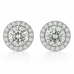 BOUCLES D'OREILLES ROND | OR BLANC