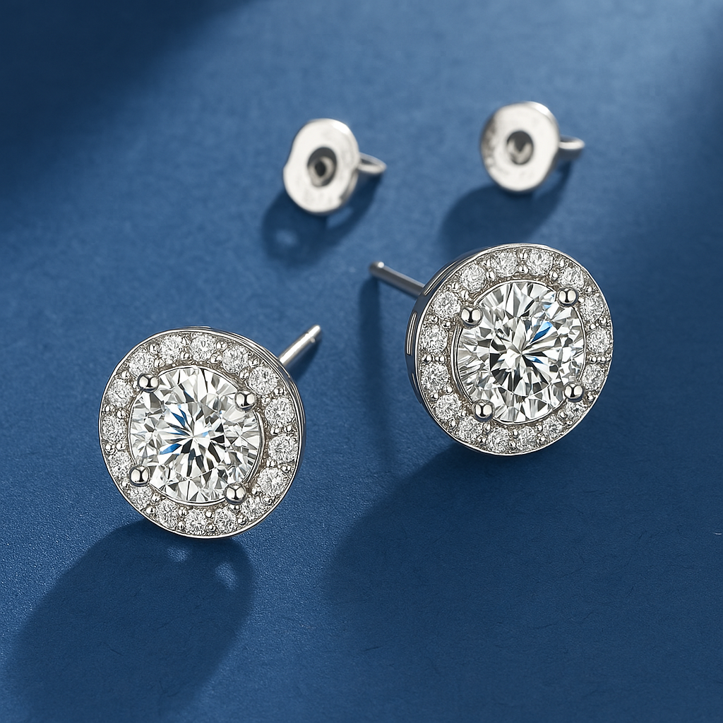 BOUCLES D'OREILLES ROND | OR BLANC