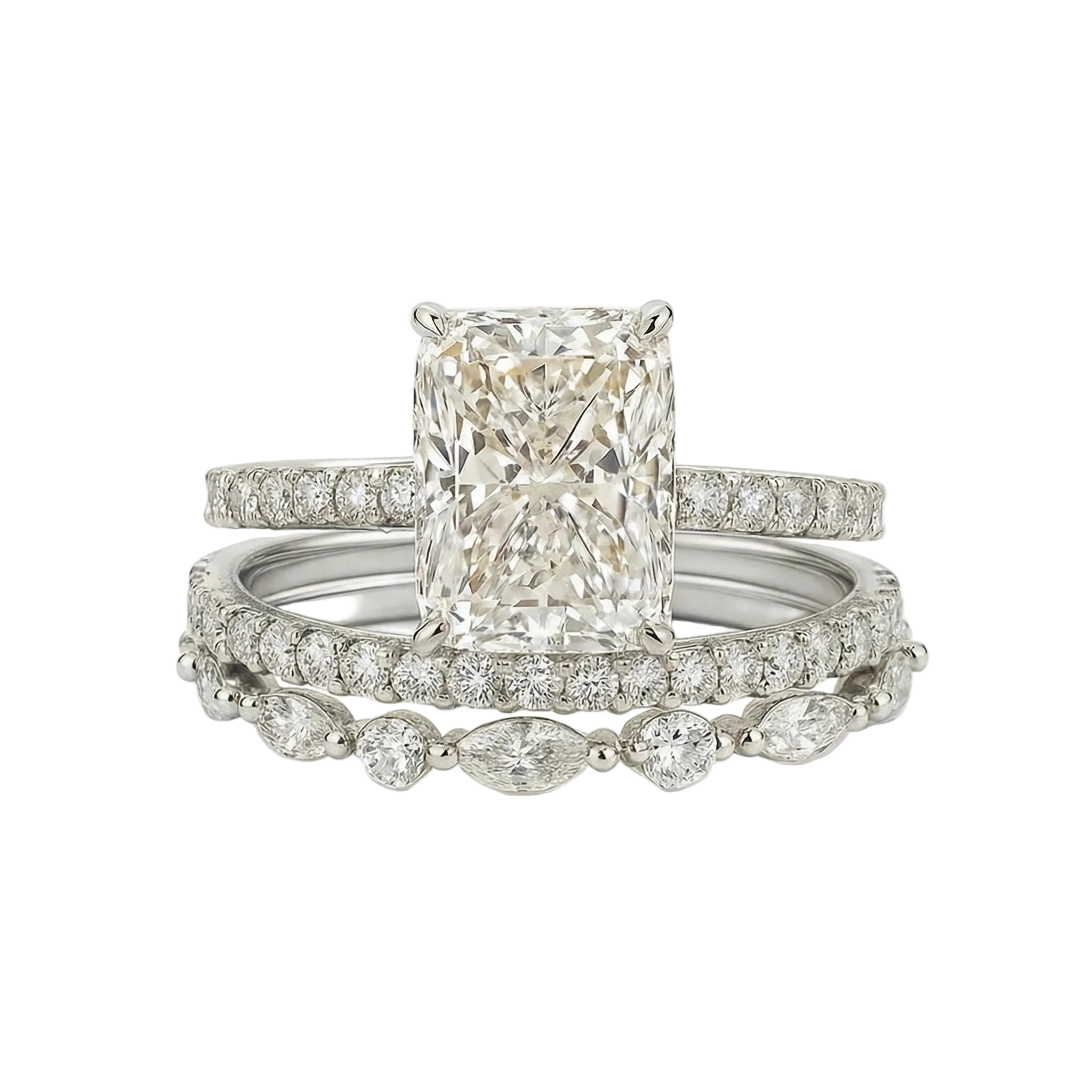 ENSEMBLE DE BAGUES MARIAGE | OR BLANC