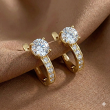 BOUCLES D'OREILLES CANAL MOISSANITE | OR
