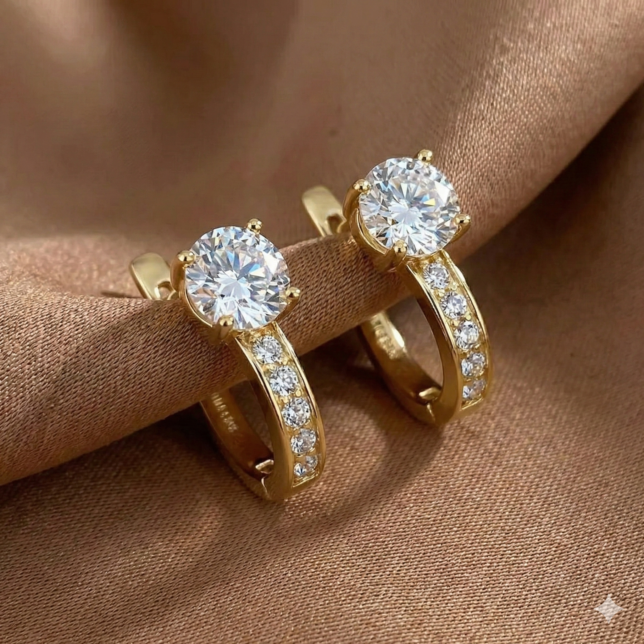 BOUCLES D'OREILLES CANAL MOISSANITE | OR