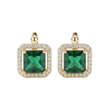 BOUCLES D'OREILLES VERT CARRÉ ZIRCONE | DORADO