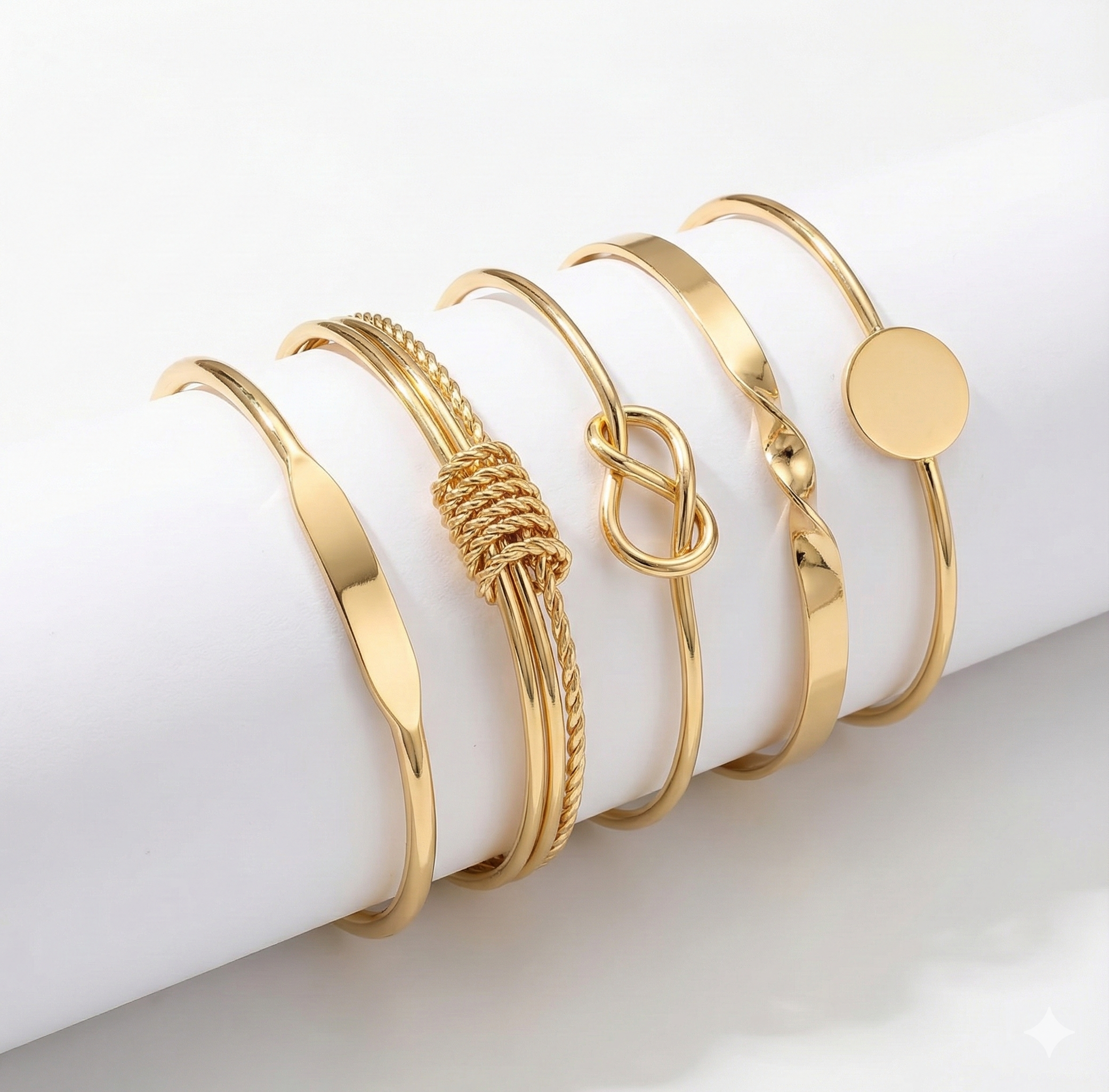 ENSEMBLE DE BRACELETS NOUÉ ÉLÉGANCE | OR