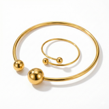 ENSEMBLE DE BRACELETS MINIMALISTE ÉCLAT MANCHETTE | OR