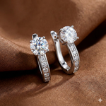 BOUCLES D'OREILLES CANAL MOISSANITE | OR BLANC