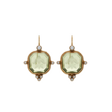 BOUCLES D'OREILLES UNIQUE VINTAGE VERT PERLE