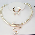 COLLIER PERLES ENSEMBLE DE BOUCLES D'OREILLES EXCLUSIF NATUREL