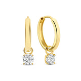 BOUCLES D'OREILLES ENSEMBLE LUNE PIERRE | OR