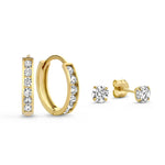BOUCLES D'OREILLES ENSEMBLE PIERRE | OR