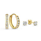 BOUCLES D'OREILLES ENSEMBLE PIERRE | OR