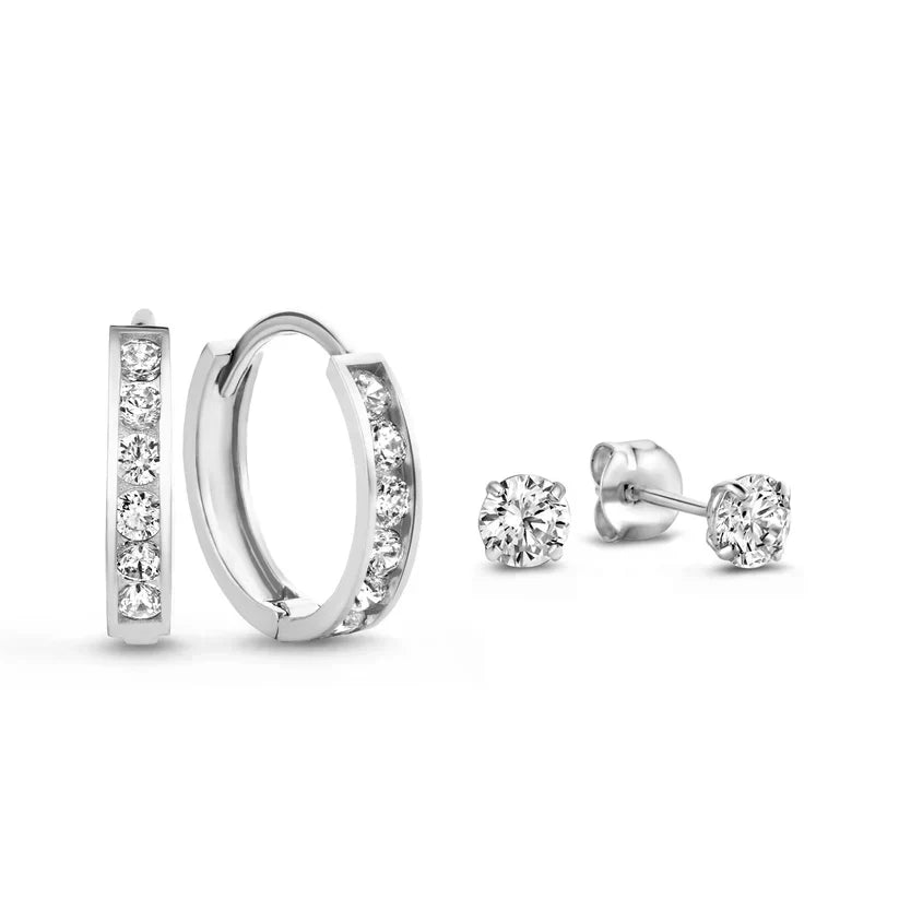 BOUCLES D'OREILLES ENSEMBLE PIERRE | OR