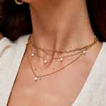 COLLIER PERLE GOUTTE SUPERPOSÉ