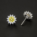 BOUCLES D'OREILLES JAUNE | OR BLANC
