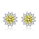 BOUCLES D'OREILLES JAUNE | OR BLANC
