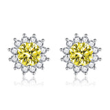 BOUCLES D'OREILLES JAUNE | OR BLANC
