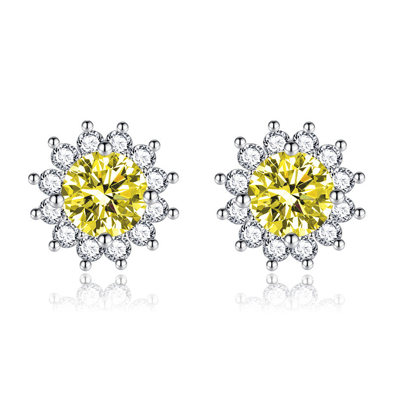 BOUCLES D'OREILLES JAUNE | OR BLANC