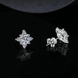 BOUCLES D'OREILLES FLEUR | OR BLANC
