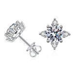 BOUCLES D'OREILLES FLEUR | OR BLANC