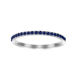 BAGUE ÉTERNITÉ PAVÉ ZIRCONE SAPHIR BLEU | ARGENT