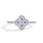 BAGUE TRÈFLE | OR BLANC